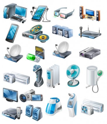 Household Appliances Icons Vector