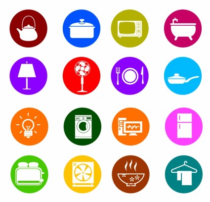 icônes de couleur Houseware