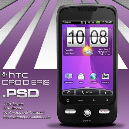 HTC eris điện thoại thông minh psd
