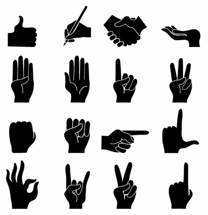 صورة ظلية الأيدي البشرية.