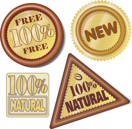 Hundred Percent Natural Icon Vector