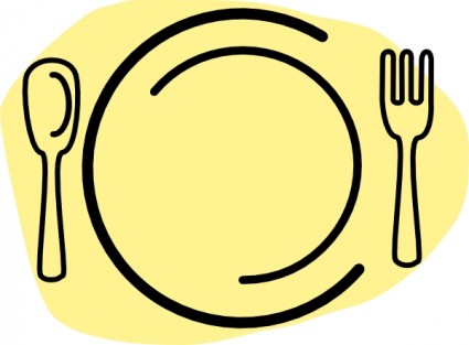 iammisc 晚餐板用勺子和叉子的剪貼畫