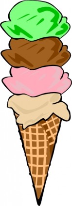 Ice cream cone colher clip-art
