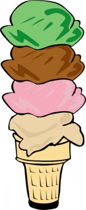 Ice cream cone colher clip-art