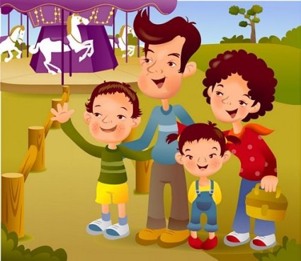 iclickart phim hoạt hình minh hoạ vector gia đình