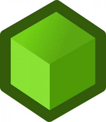 icône cube vert clip art