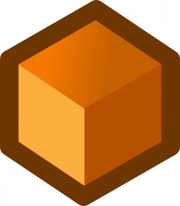 ícone cubo laranja clip art