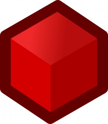 clipart rouge icône cube