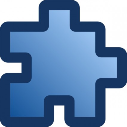 icono puzzle azul clip art