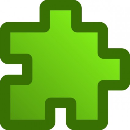 ícone puzzle Verde clip art