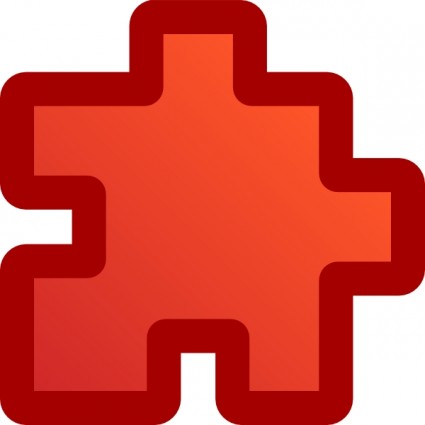 clipart rouge icône puzzle