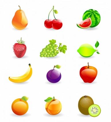 set ikon buah-buahan