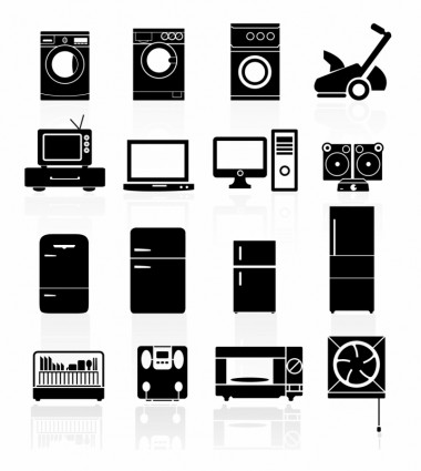 ikony zestaw urządzeń domowych
