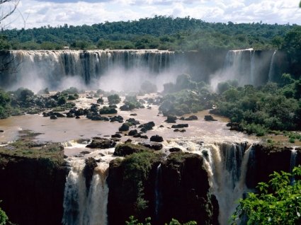 Iguassu Falls Brazil Wallpaper Waterfalls Nature