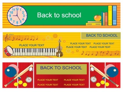 Illustration Style Of Education Theme Vector Banner Design Templates