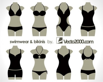 illustrazione vettoriale di costumi da bagno e bikini