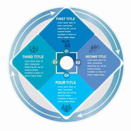 infographic bốn bước quá trình