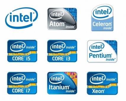 vecteur de logos de puce Intel