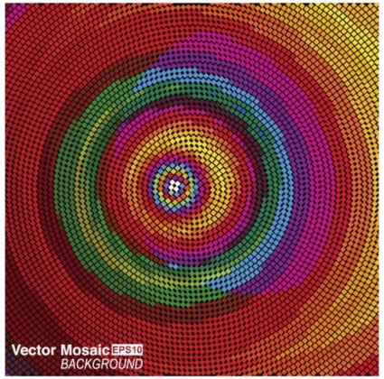 mosaik dinamis intensif latar belakang vektor