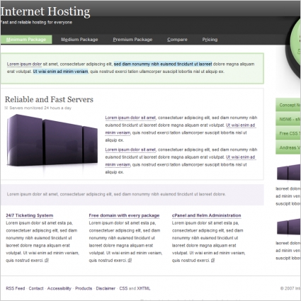 Internet hosting szablonu