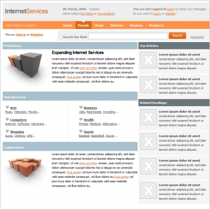 template layanan internet