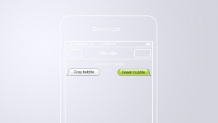 iOS wiadomość pęcherzyki