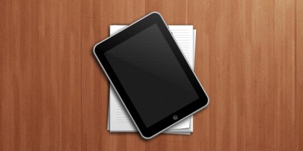 iPad dan kertas tumpukan ikon