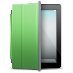 iPad noir couverture verte