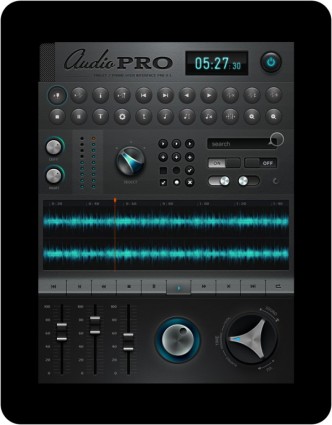 iPad muzyki aplikacji oprogramowania interfejs projektu psd warstwowe