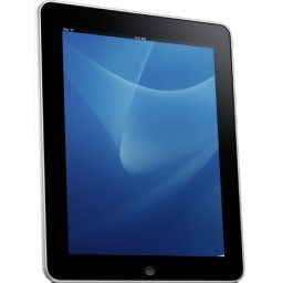 iPad stronie niebieskie tło