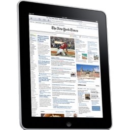 Jornal de lado do iPad