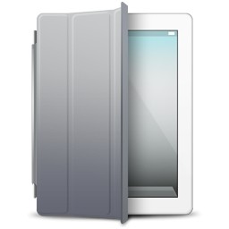 coperchio grigio iPad bianco