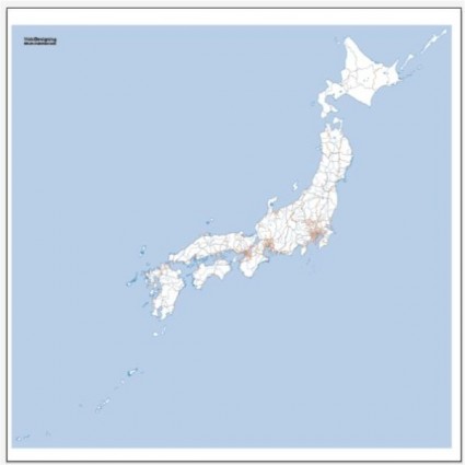 vector de Japan rail red mapa