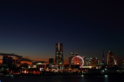 Japan-Yokohama-Nachtsicht