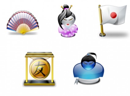 japanische Traditionen Icons pack