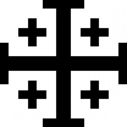 Jerusalem Kreuz mit Kreuz potent oder Kreuzfahrer Kreuz ein Symbol der traditionellen Heraldik ClipArt