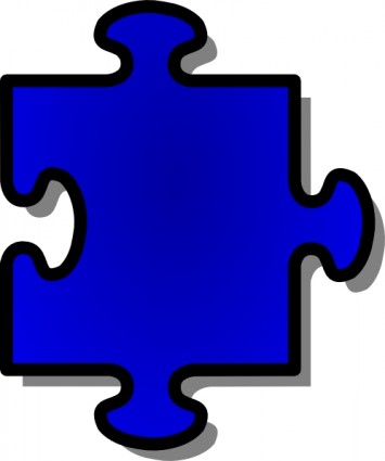 Jigsaw biru clip art