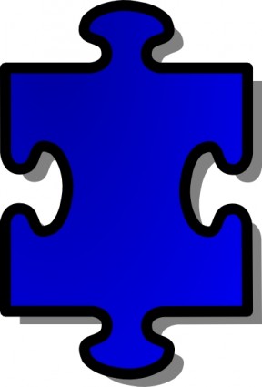 pieza clip art de Jigsaw puzzle azul