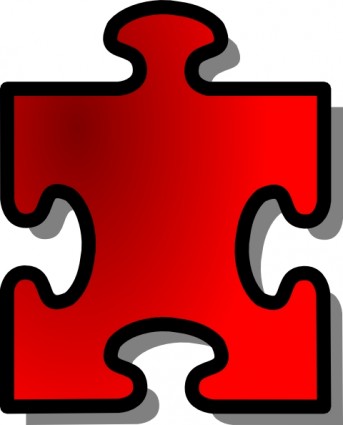 Jigsaw merah clip art