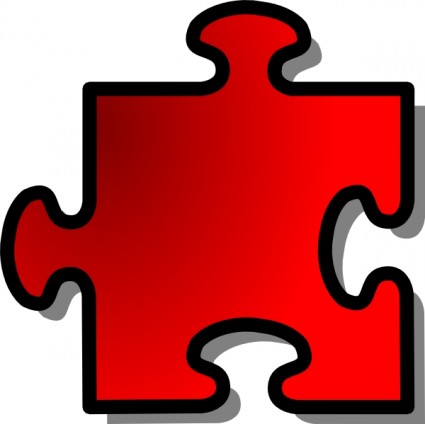 clipart de puzzle morceau rouge