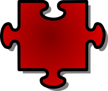 ClipArt pezzo del puzzle rosso puzzle