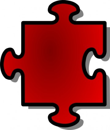 jigsaw puzzle merah potongan clip art