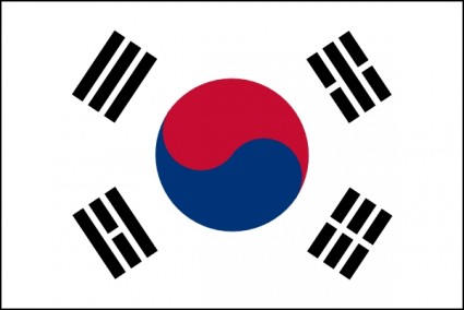 Flaga Korei Południowej JP zwraca clipart