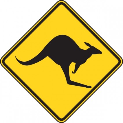 Känguru-Warnung-Zeichen-ClipArt-Grafik