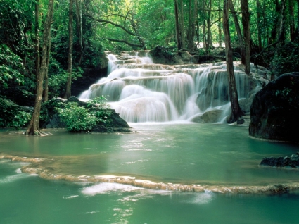 Kao Pun Tempel Wasserfälle wallpaper Wasserfälle Natur