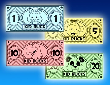 Kid bucks động vật theo chủ đề in chơi tiền
