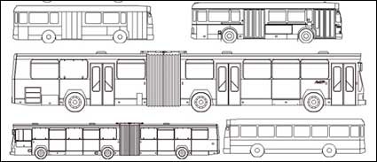 ライン描画車バス ベクトルの種類
