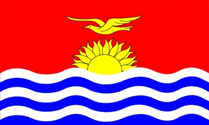 キリバス共和国の旗をクリップアートします。