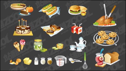 Kitchen Utensils Such As Fine Food Icon Vector Material
