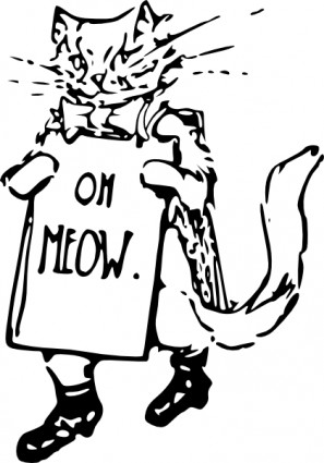 gatinho segurando um cartaz de clip-art